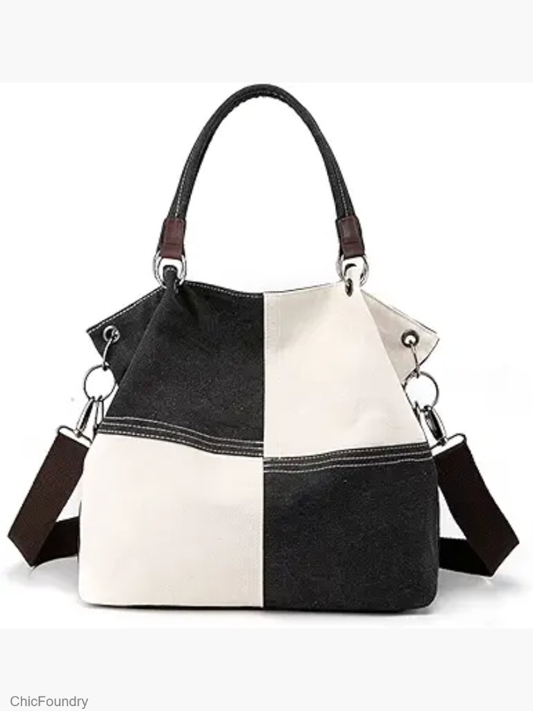 Canvas Satchel Shoulder Bag Crossbody Tote Multi-Pocket Handbag